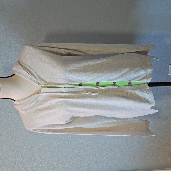 Hannah Rose Sweaters - HANNAH ROSE Cardigan Button Up Hoodie Sweater Sz Large Natural Cotton Cashmere